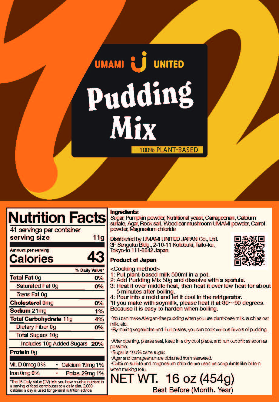 UMAMI PUDDING MIX （CS） Otafuku Foods